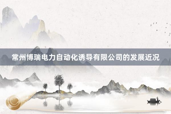 常州博瑞电力自动化诱导有限公司的发展近况